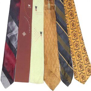 Six Vintage TIes * 1930's-1960's * Hecht Carnival Montmarte Preppy Rep Griffin *